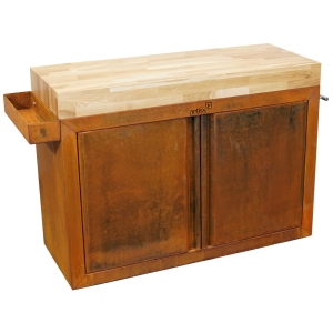 Artiss Tisch mit Schrank 115x45cm corten